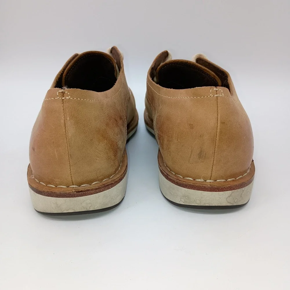Cole Haan Lunarlon Mens 12M Tan Leather Oxford Shoes Dress Casual Light Brown